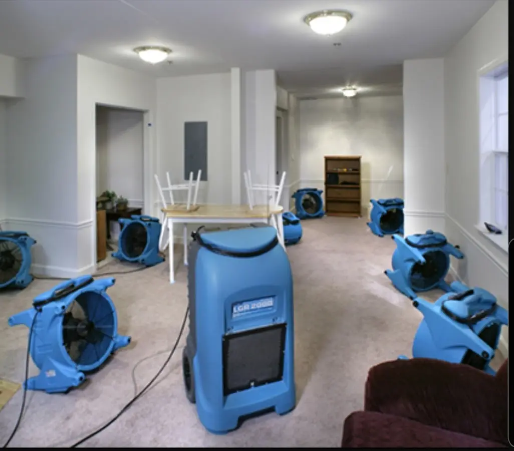 Air movers and dehumidifier setup for Water Extraction & Removal in Orland Park
